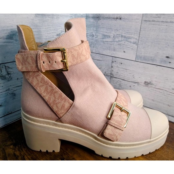 Michael Kors Corey Leather Cutout Ankle boots Size 8 Rare Blush Pink Color! - Picture 3 of 6